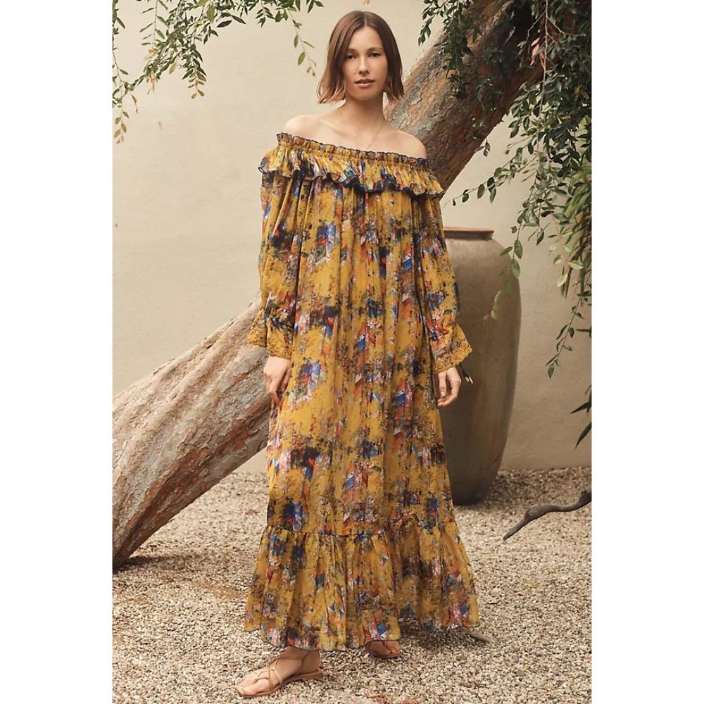 Payal Jain | Nitya Off-The-Shoulder Maxi Dress | NWT